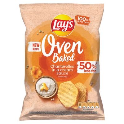 Lay's Oven Baked Pieczone formowane chipsy ziemniaczane o smaku kurek w śmietanowym sosie 110 g