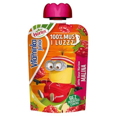 Hortex Vitaminka Junior Mus owocowo-marchwiowy jabłko banan marchew malina 100 g