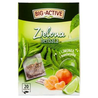 Big-Active Zielona herbata z limonką i mandarynką 30 g (20 x 1,5 g)