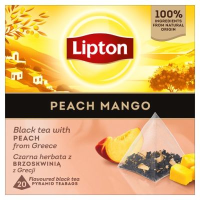 Lipton Czarna herbata z brzoskwinią z Grecji 34 g (20 torebek)