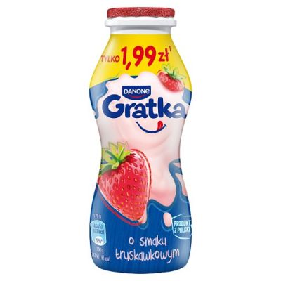 Danone Gratka Produkt mleczny o smaku truskawkowym 170 g