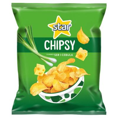 Star Chipsy o smaku sera i cebula 22 g