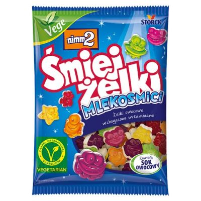 nimm2 Śmiejżelki Mlekosmici Żelki owocowe wzbogacone witaminami 90 g
