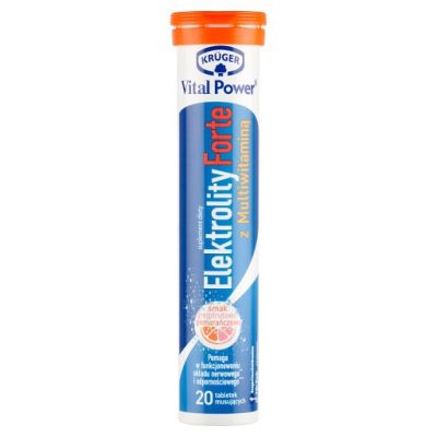 Krüger Vital Power Tabletki musujące elektrolity forte z multiwitaminą 86 g (20 sztuk)