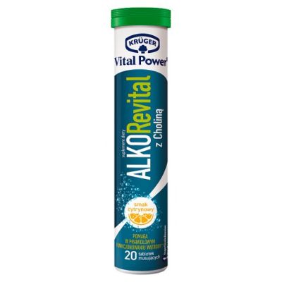 Krüger Vital Power Alko Revital Tabletki musujące z choliną smak cytrynowy 82 g (20 sztuk)