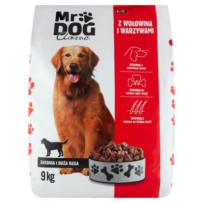 Mr Dog Classic Karma dla dorosłych psów z wołowiną i warzywami 9 kg