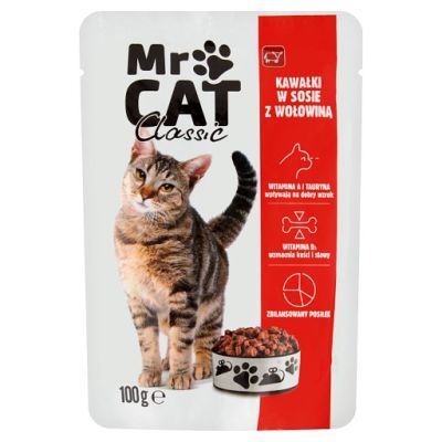 Dobry Wybór Mr Cat Supreme Karma dla kotów kawałki w sosie z wołowiną 100 g