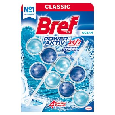 Bref WC Power Aktiv Zawieszka myjąco-zapachowa do muszli WC morska bryza 2 x 50 g