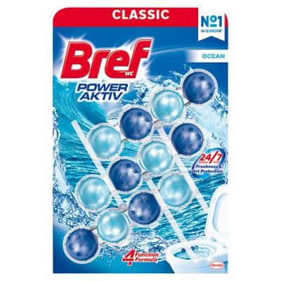 Bref WC Power Aktiv Zawieszka myjąco-zapachowa do muszli WC morska bryza 3 x 50 g