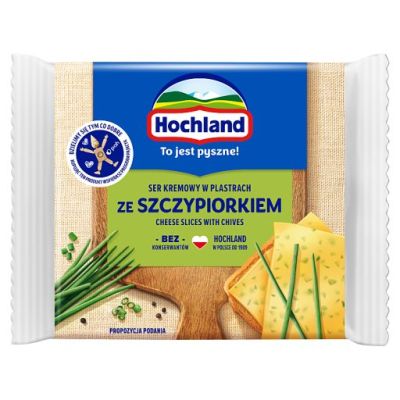 Hochland Ser kremowy w plastrach ze szczypiorkiem 130 g