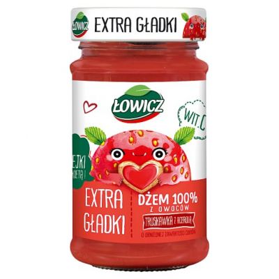 Łowicz Dżem 100% z owoców extra gładki truskawka 235 g