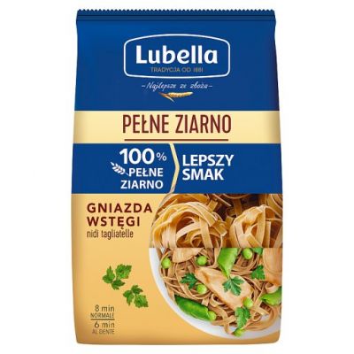 Lubella Pełne Ziarno Makaron gniazda wstęgi 400 g