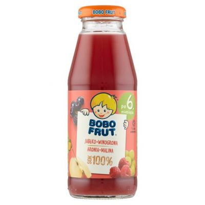 Bobo Frut 100% Sok jabłko winogrona aronia i malina po 6 miesiącu 300 ml