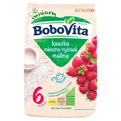 BoboVita Kaszka mleczno-ryżowa malina po 6 miesiącu 230 g