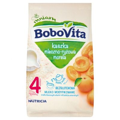 BoboVita Kaszka mleczno-ryżowa morela po 4 miesiącu 230 g
