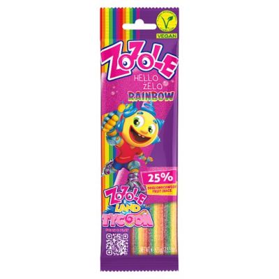 Zozole Hello Żelo Rainbow Tęczowe żelki o smaku owocowym super kwaśne 75 g