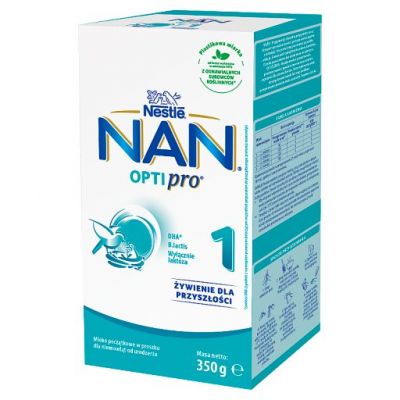 NAN OPTIPRO 1 Mleko początkowe w proszku dla niemowląt od urodzenia 350 g