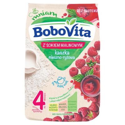 BoboVita Kaszka mleczno-ryżowa z sokiem malinowym po 4 miesiącu 230 g