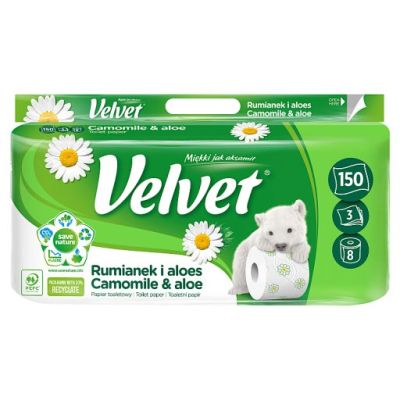 Velvet Papier toaletowy rumianek i aloes 8 rolek