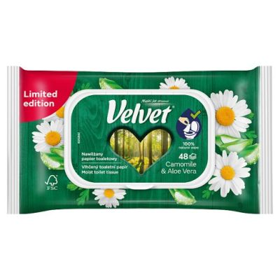 Velvet Camomile & Aloe Vera Nawilżany papier toaletowy 48 sztuk