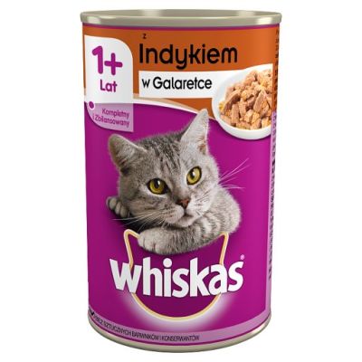 Whiskas 1+ lat Karma pełnoporcjowa z indykiem w galaretce 400 g