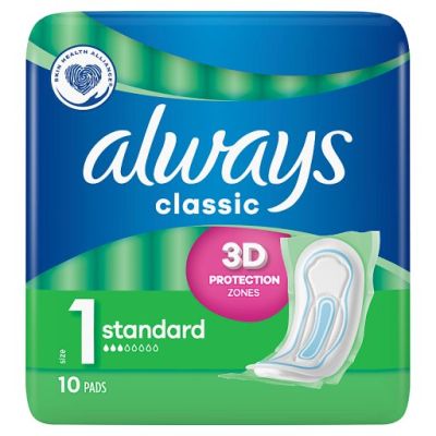 Always Classic Standard Podpaski, 10 sztuk