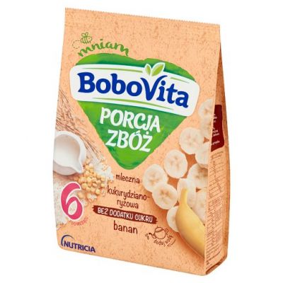 BoboVita Porcja Zbóż Kaszka mleczna kukurydziano-ryżowa banan po 6 miesiącu 210 g
