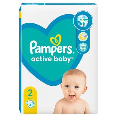 Pampers Rozmiar 2, 43 pieluszki, 4-8 kg